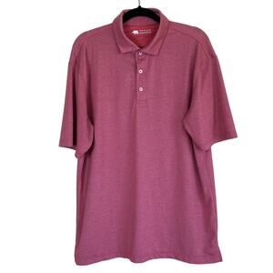 Onward Reserve Mens L  Red Blue Striped Performance Polo Shirt Short Sleeve